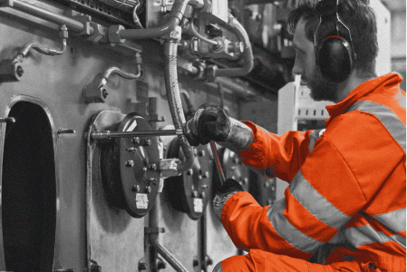 Robotic arms on an automated production line