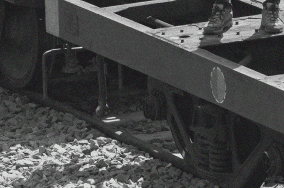 Overhead view of technicians at work on a plant floor